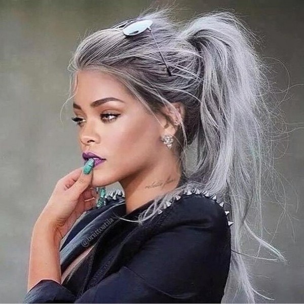 rihanna cheveux gris le lab